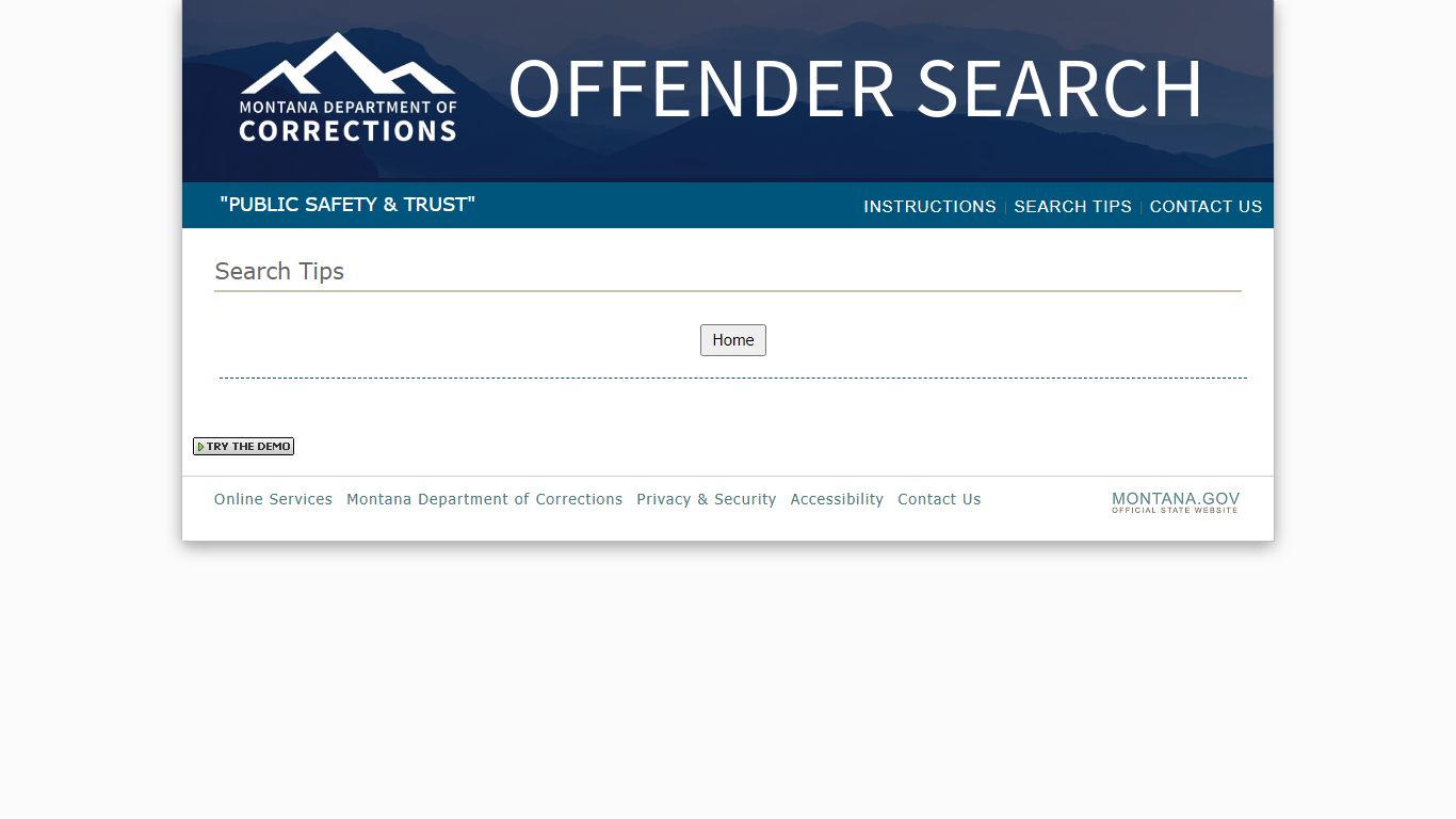 Search Tips - Montana