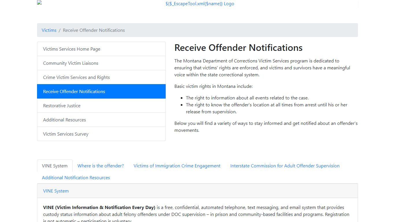 Notification - Montana
