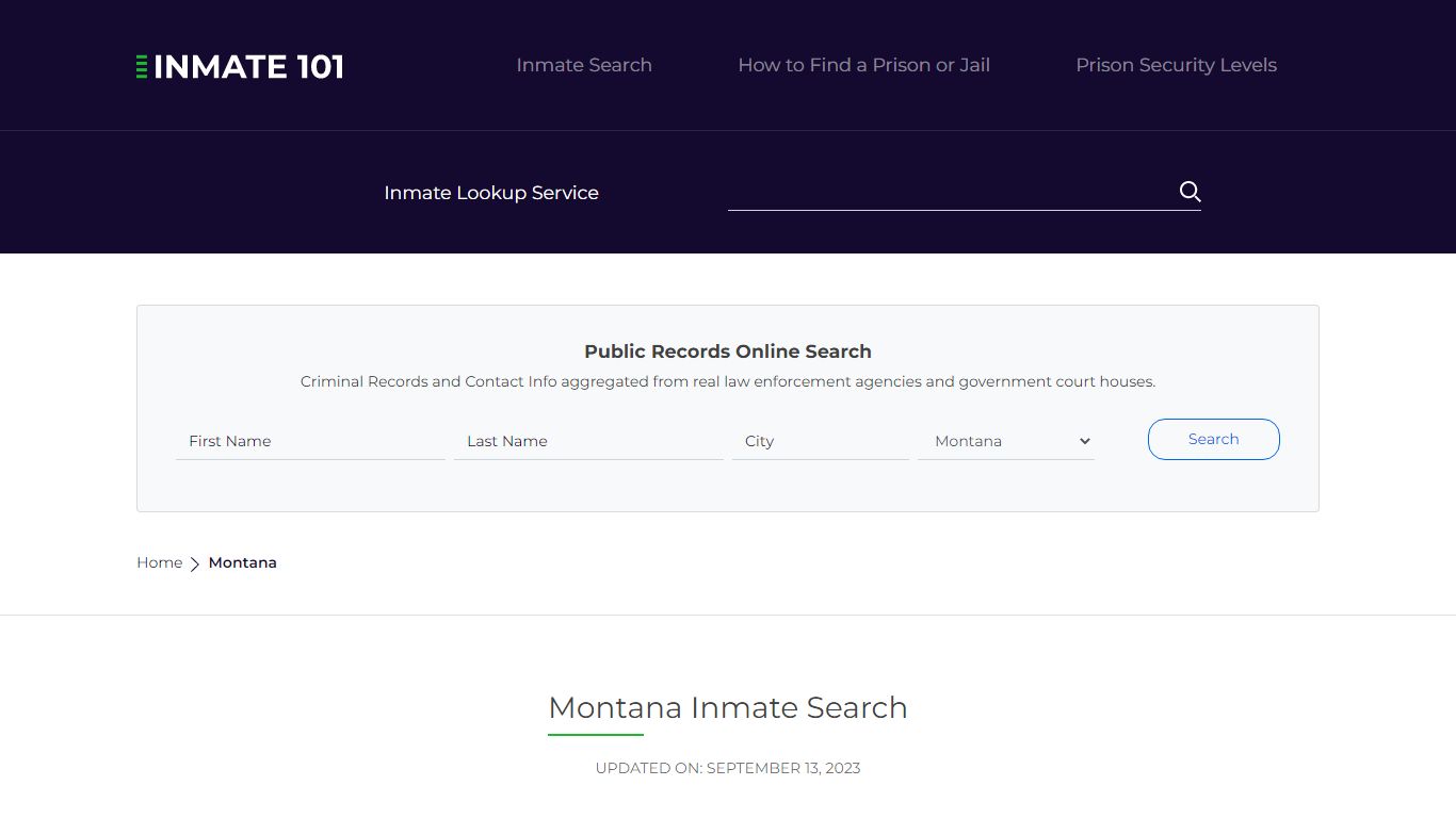 Montana Inmate Search – Montana Department of Corrections Offender Lookup